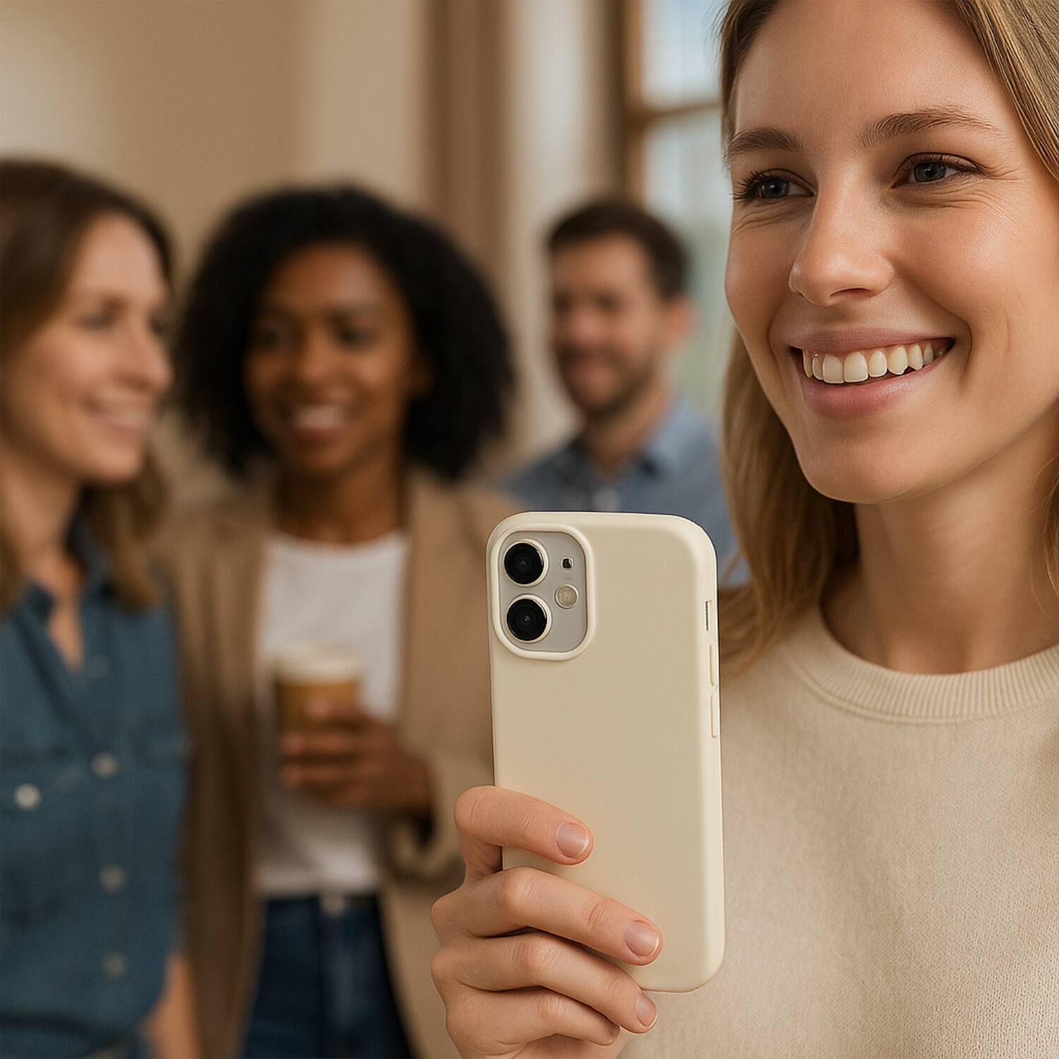 Alt View 2. SaharaCase - Apple iPhone 17 Silicone Case | Compatible with Magsafe | Smooth Finish | Venture Series - Sand Beige.