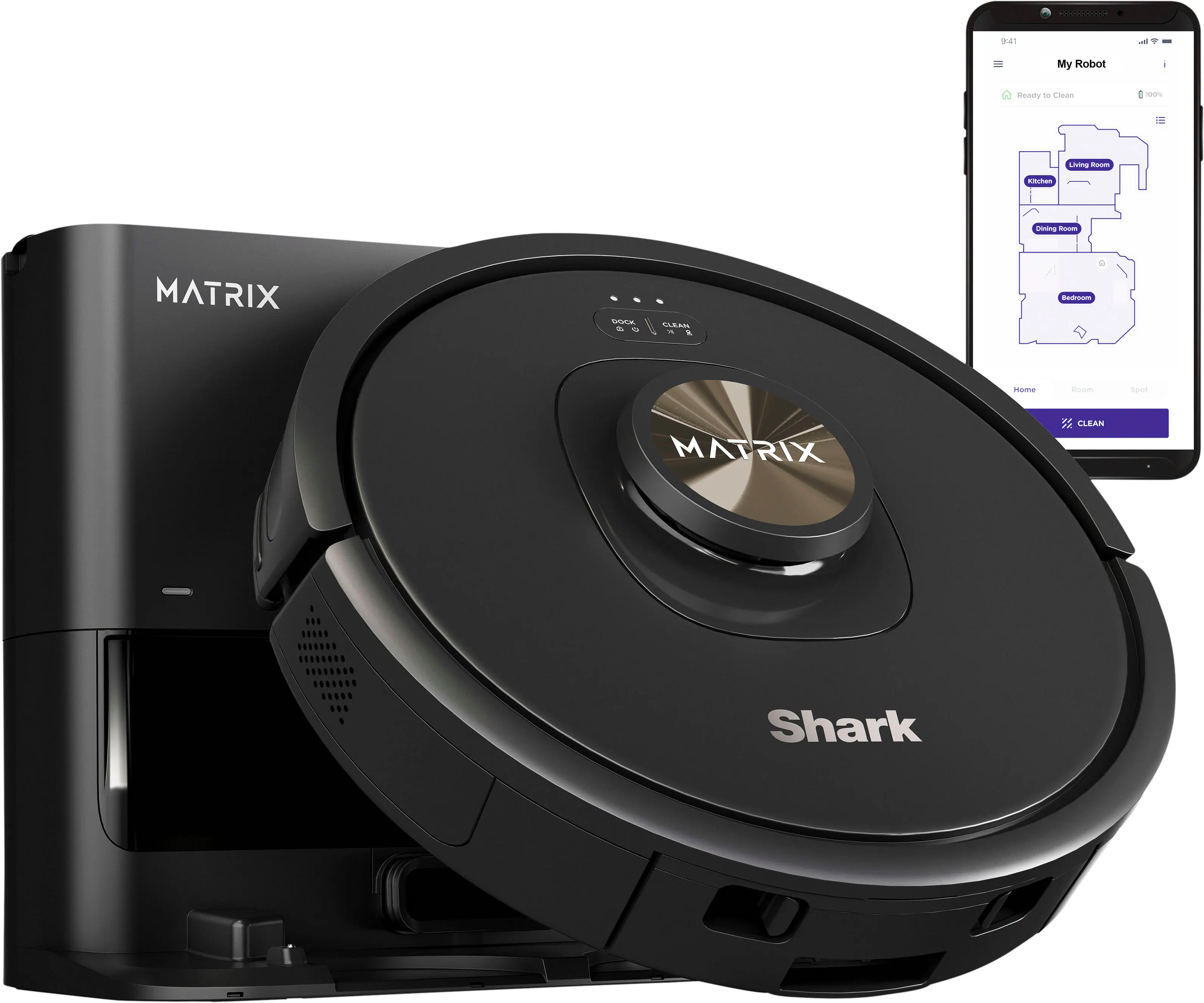 Shark - Matrix Self-Emptying Robot Vacuum with Precision Home Mapping and Extended Runtime, Wi-Fi Connected - Black