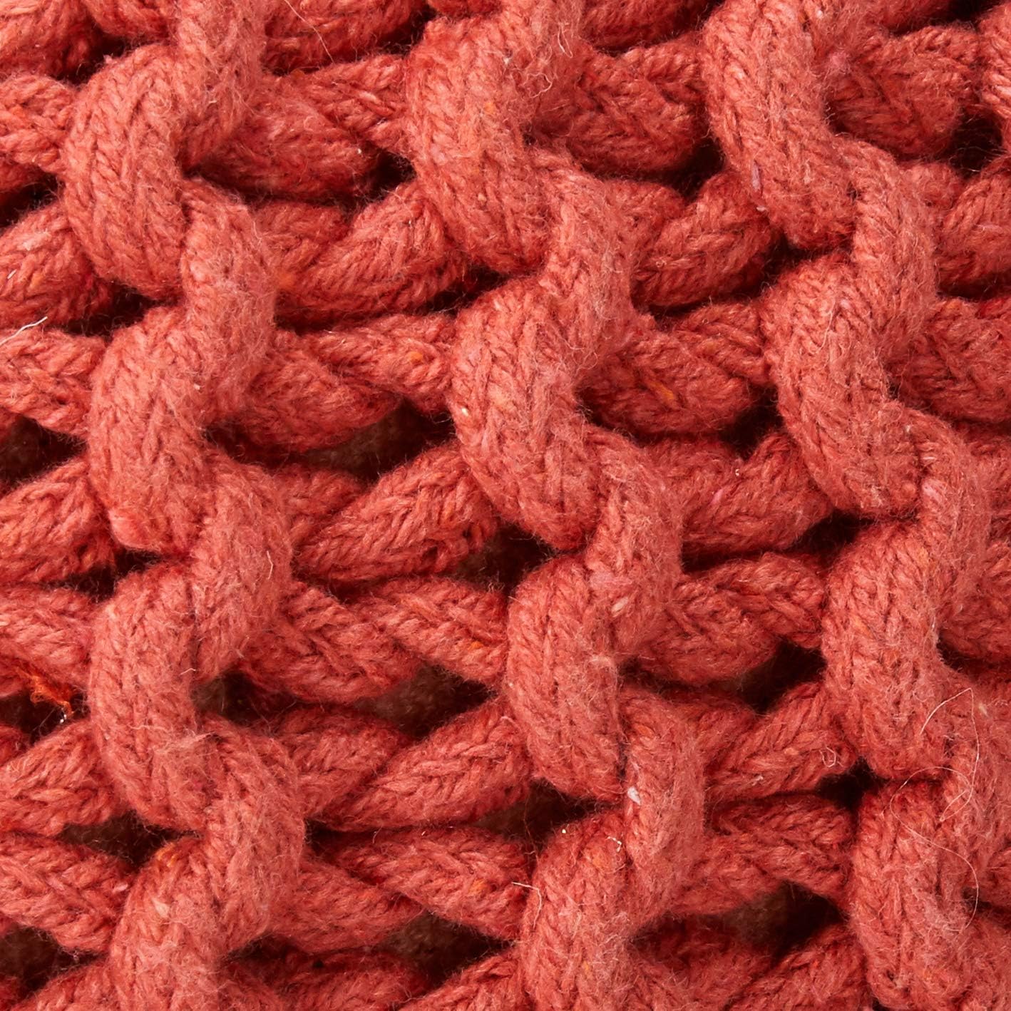 Back. GOODSILO - Contemporary Knit Weave Pouf Ottoman with Soft Textured Fabric for Modern Living Room Decor - Cotton.