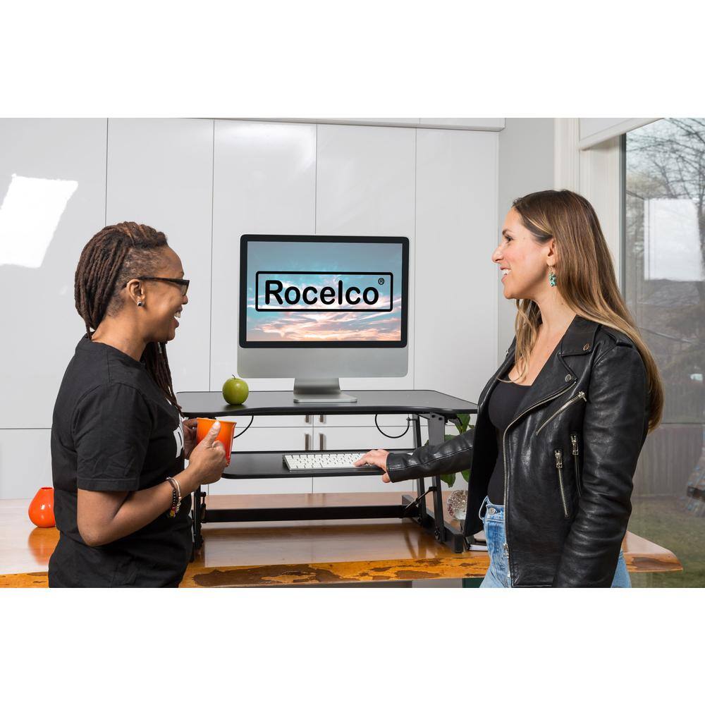 Left. Rocelco - 32" Height Adjustable Standing Desk - Black.