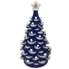 Santa's Workshop - /White Kansas Jayhawks 14'' Ceramic Tree - Blue