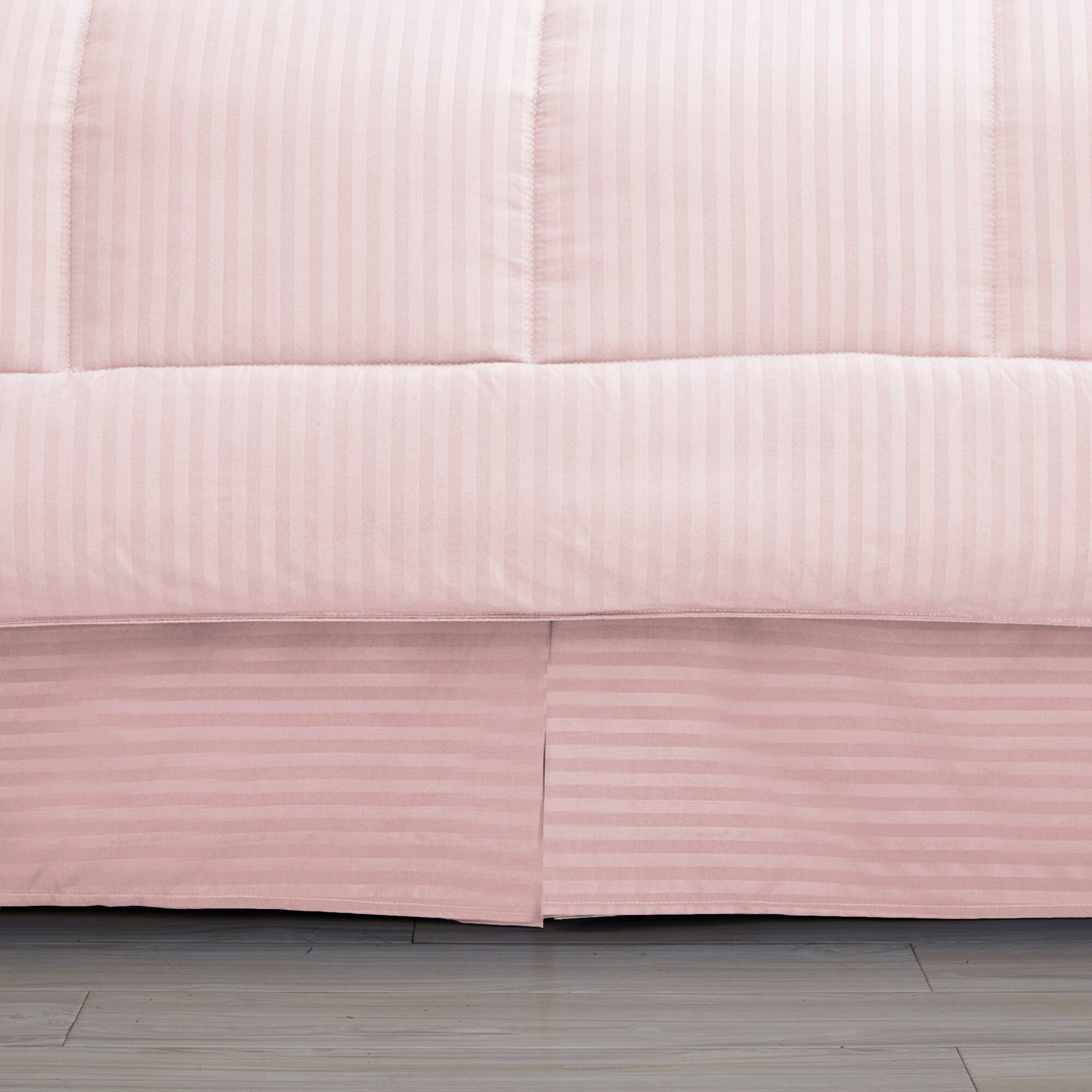 Alt View 1. Sweet Home Collection - 8 Piece Embossed Dobby Stripe Bed in a Bag All Season Complete Set with Sheets - King - Pale Pink.