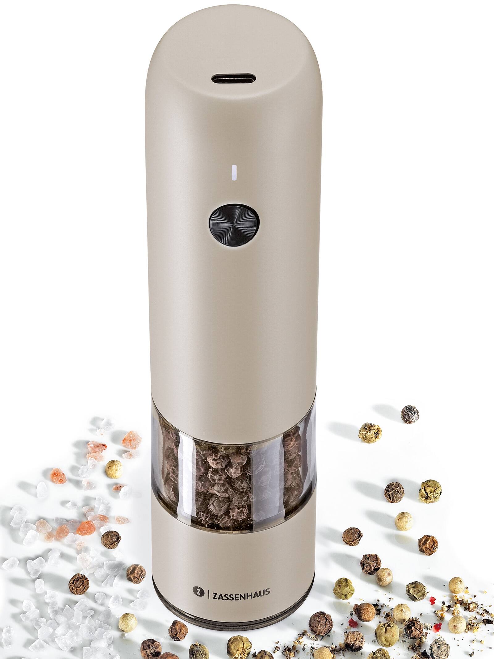 Alt View 2. Zassenhaus - Koln Rechargeable Salt or Pepper Mill, 5.5" H x 1.5", Gray - Gray.