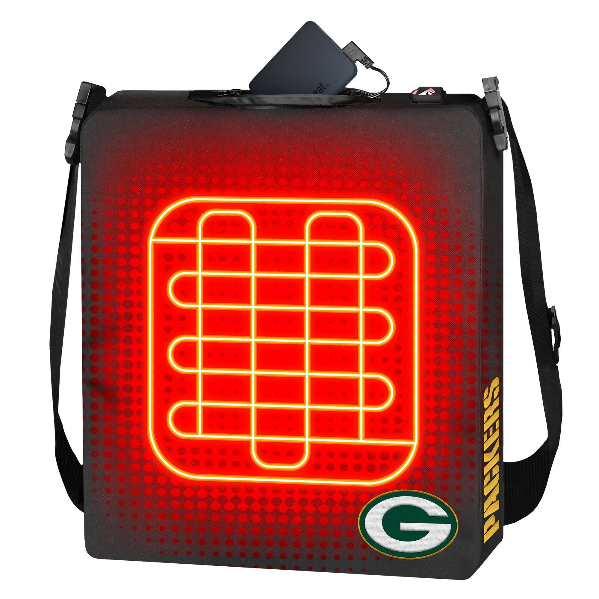 Alt View 3. ActionHeat - Black Green Bay Packers 5V Battery Heated Seat Cushion - Black.