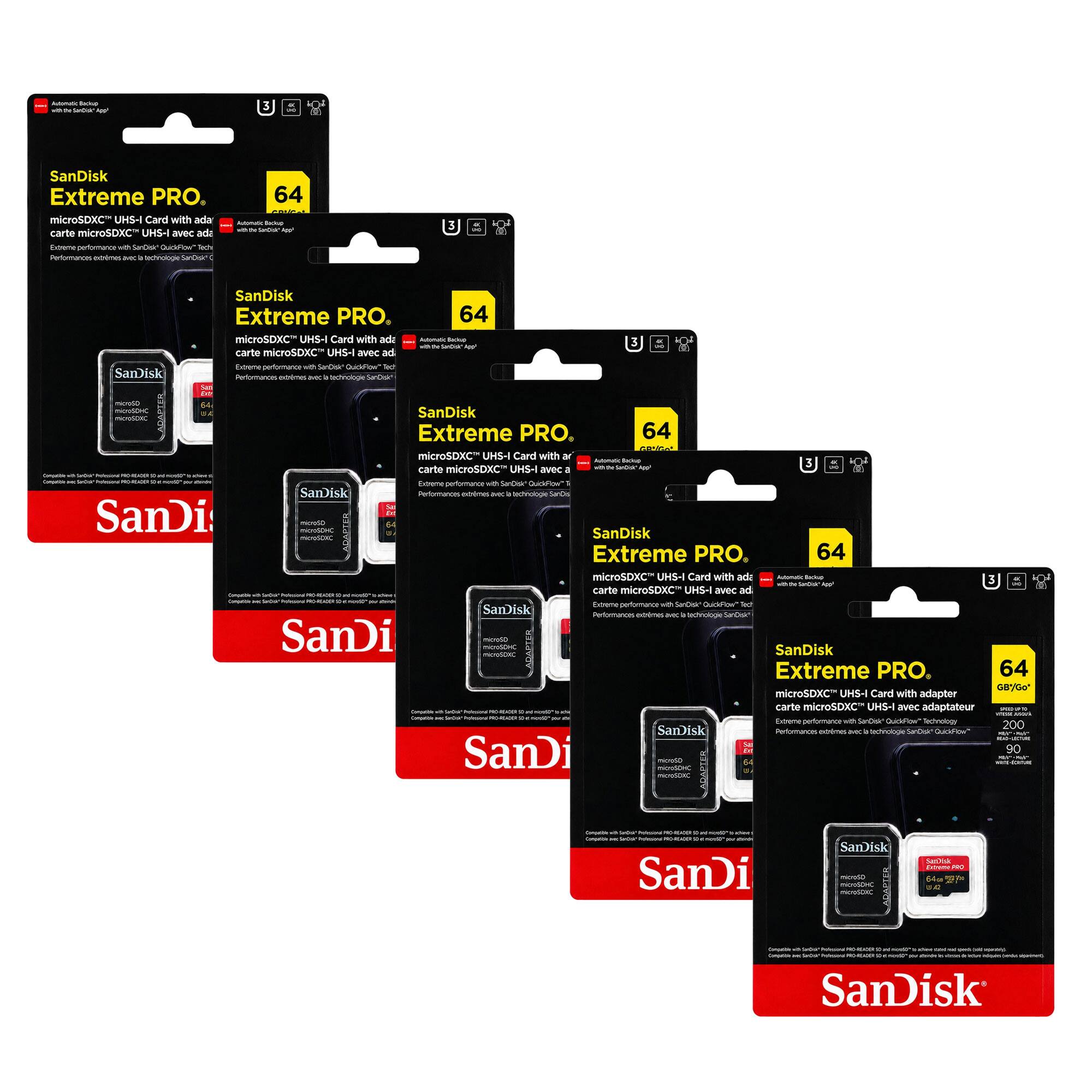 - SanDisk Extreme PRO. microSDXC UHS-I Card with adapter
- SanDisk Extreme PRO. 64 GB microSDXC UHS-I Card with adapter
- SanDisk Extreme PRO. 64 GB microSDXC UHS-I Card with adapter
- SanDisk Extreme PRO. 64 GB microSDXC UHS-I Card with adapter