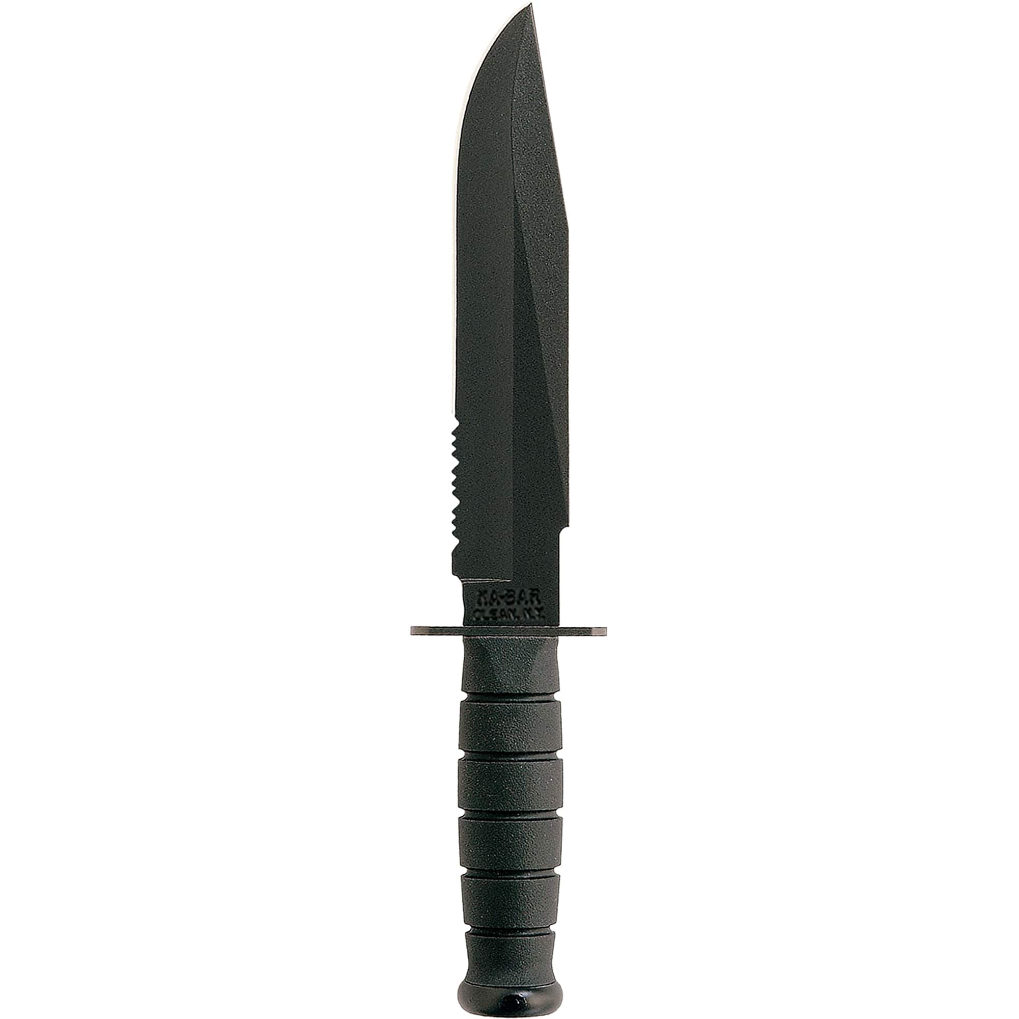 KA-BAR - 8" Fixed Blade Fighter Partially Serrated Edge Knife w/ Sheath - Black