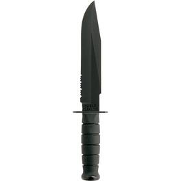 KA-BAR - 8" Fixed Blade Fighter Partially Serrated Edge Knife w/ Sheath - Black