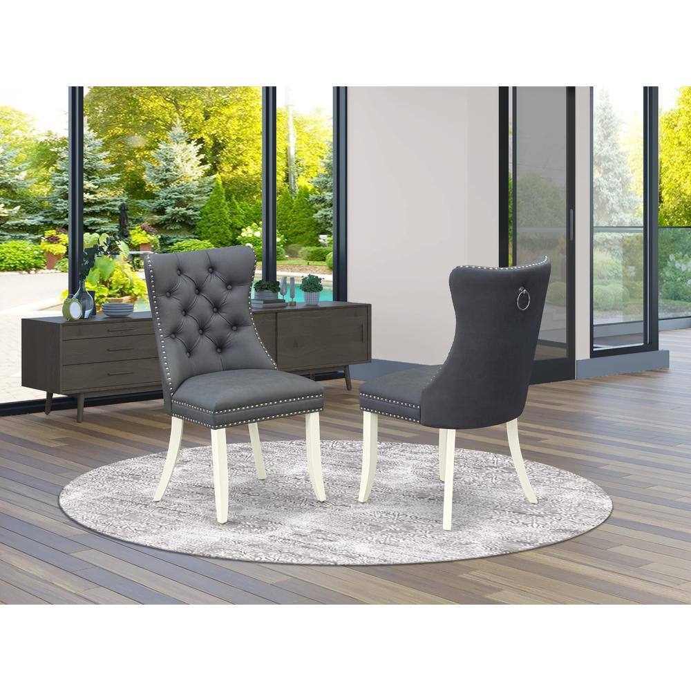 Alt View 2. East West Furniture - Parson Chairs - White.