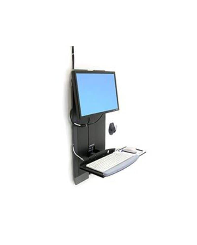 Ergotron - StyleView 60-593-195 Vertical Lift Keyboard & Monitor Mount - High Traffic Area - Steel - Up to 24 Inches - Lif - Black
