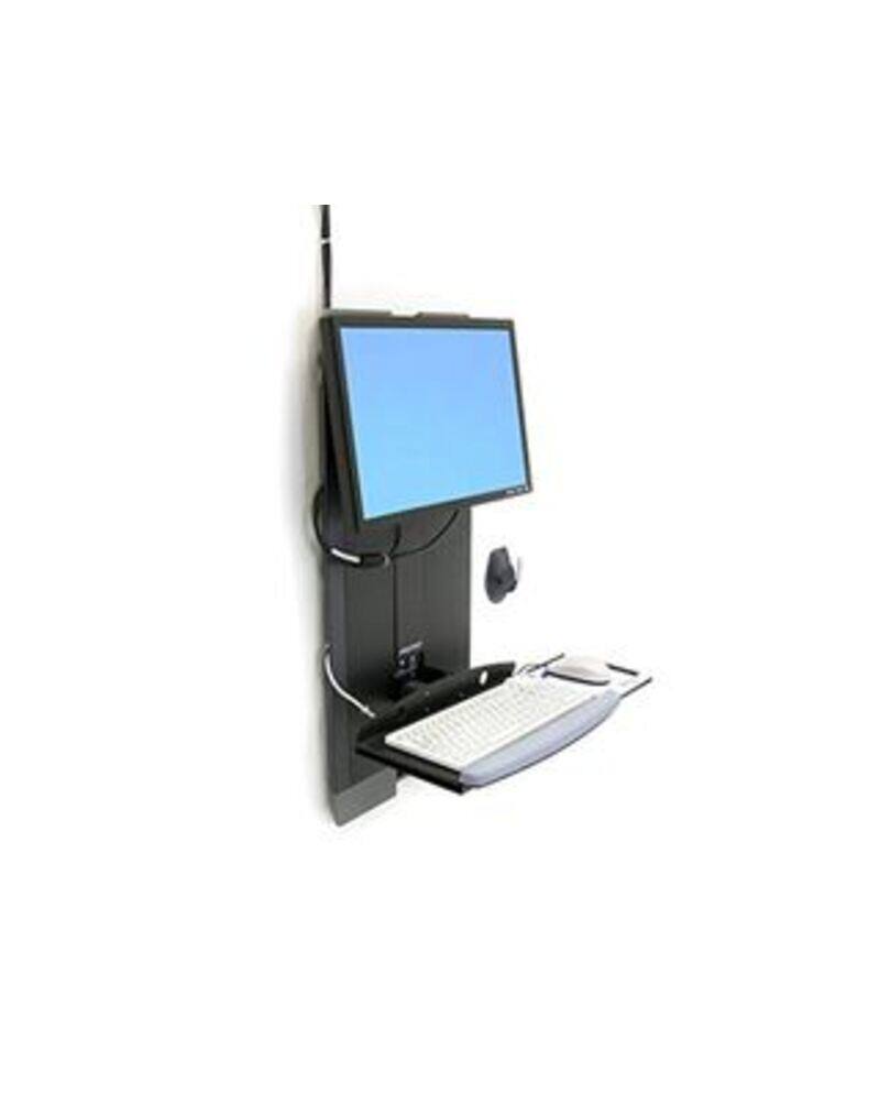Front. Ergotron - StyleView 60-593-195 Vertical Lift Keyboard & Monitor Mount - High Traffic Area  - Black - Steel - Up to 24 Inches - Lif - Black.