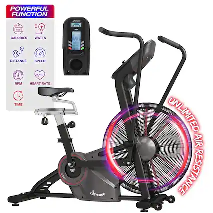 POWERFUL FUNCTION
- CALORIES
- WATTS
- DISTANCE
- SPEED
- RPM
- HEART RATE
- TIME
UNLIMITED AIR RESISTANCE