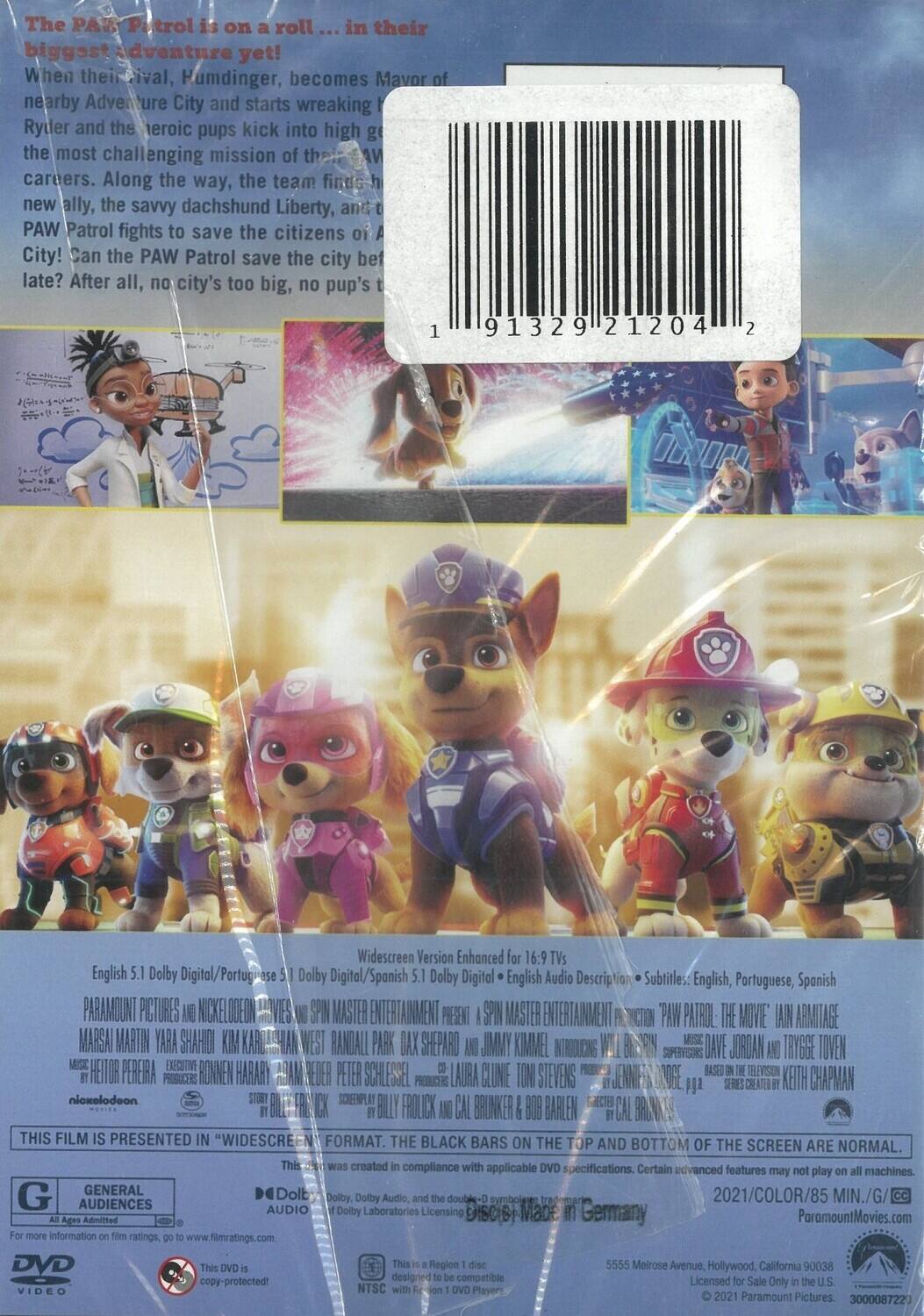 Alt View 1. Paw Patrol: The Movie   - DVD.