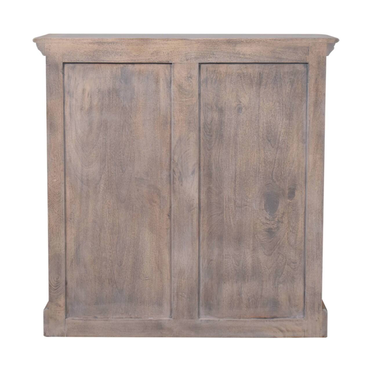 Back. Artisan Furniture - Stone Finish Cabinet with Glazed Doors - Grey.