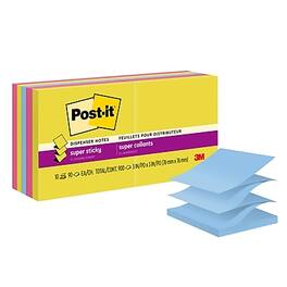 Post-it - Pop-up Super Sticky Notes, 3" x 3", Summer Joy Collection, 90 Sheets/Pad, 10 Pads/Pack - Assorted