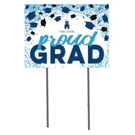 Jardine - Citadel Bulldogs 18" x 24" Proud Grad Yard Sign - White
