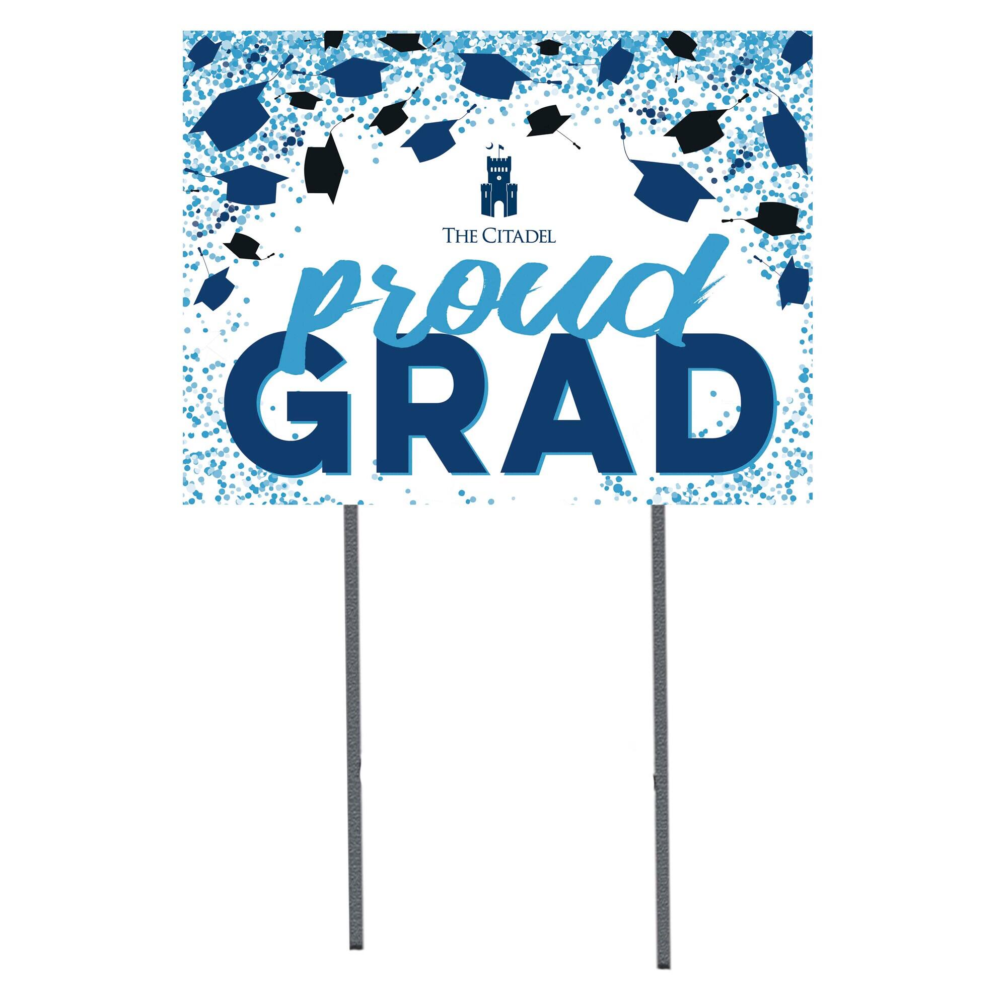 Citadel Bulldogs 18" x 24" Proud Grad Yard Sign