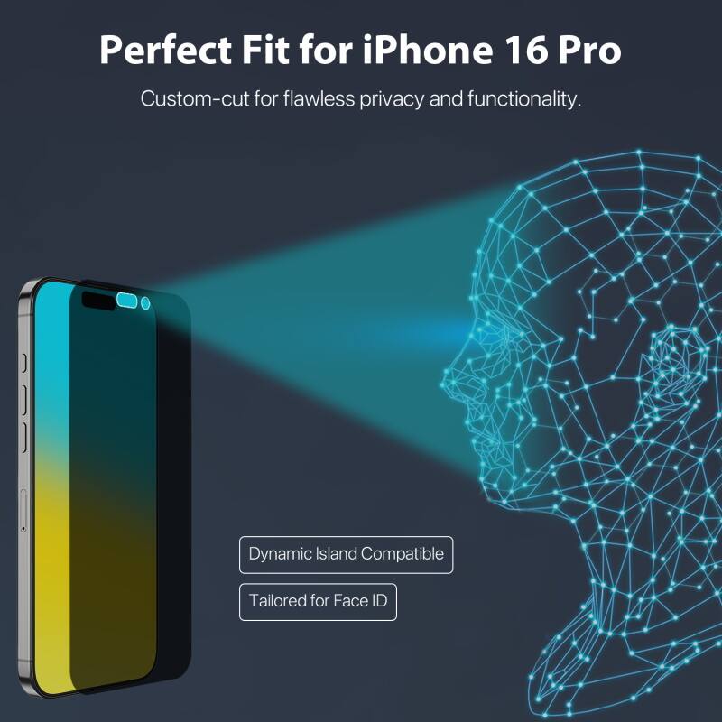 Perfect Fit for iPhone 16 Pro
Custom-cut for flawless privacy and functionality.
Dynamic Island Compatible
Tailored for Face ID