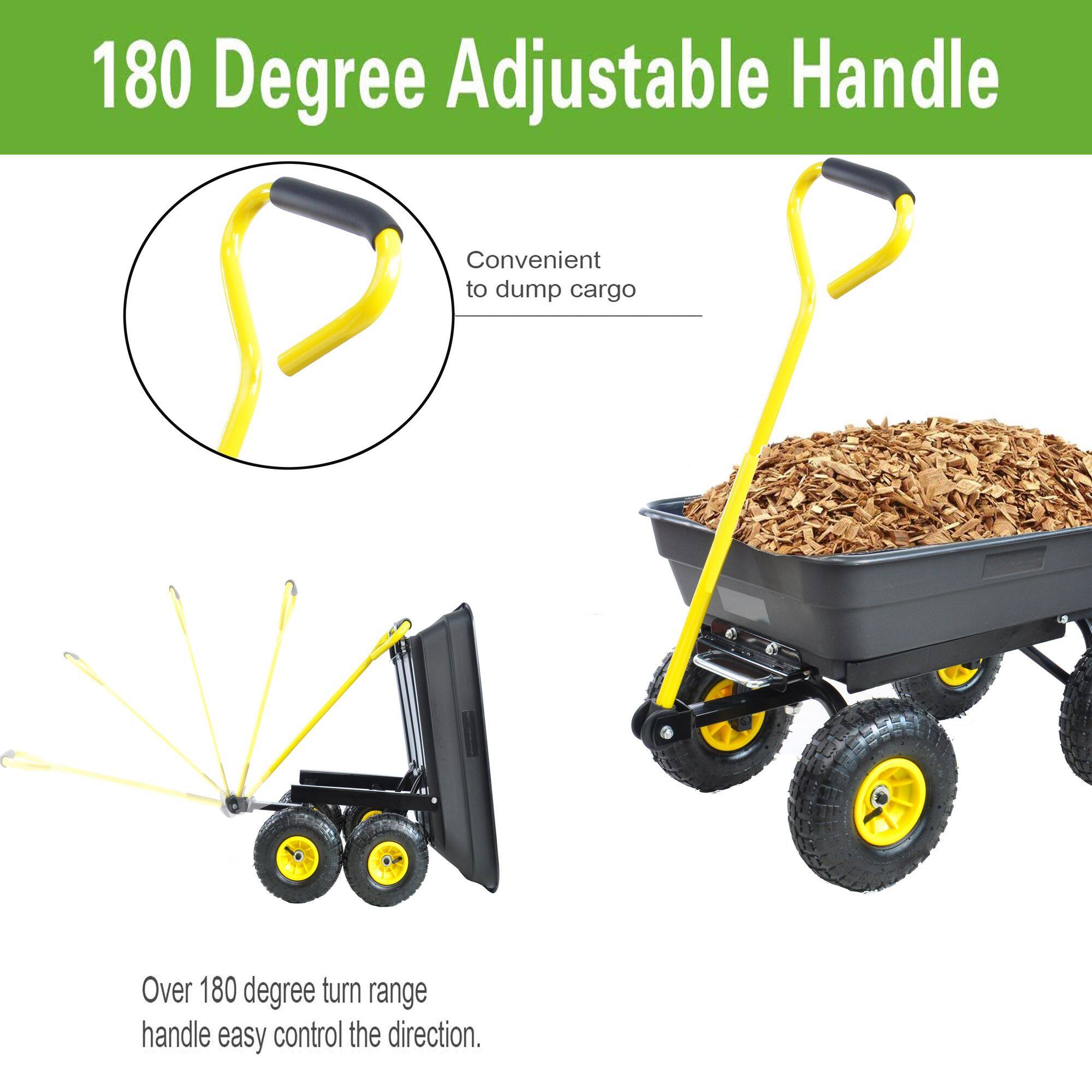 180 Degree Adjustable Handle

Convenient to dump cargo

Over 180 degree turn range handle easy control the direction.