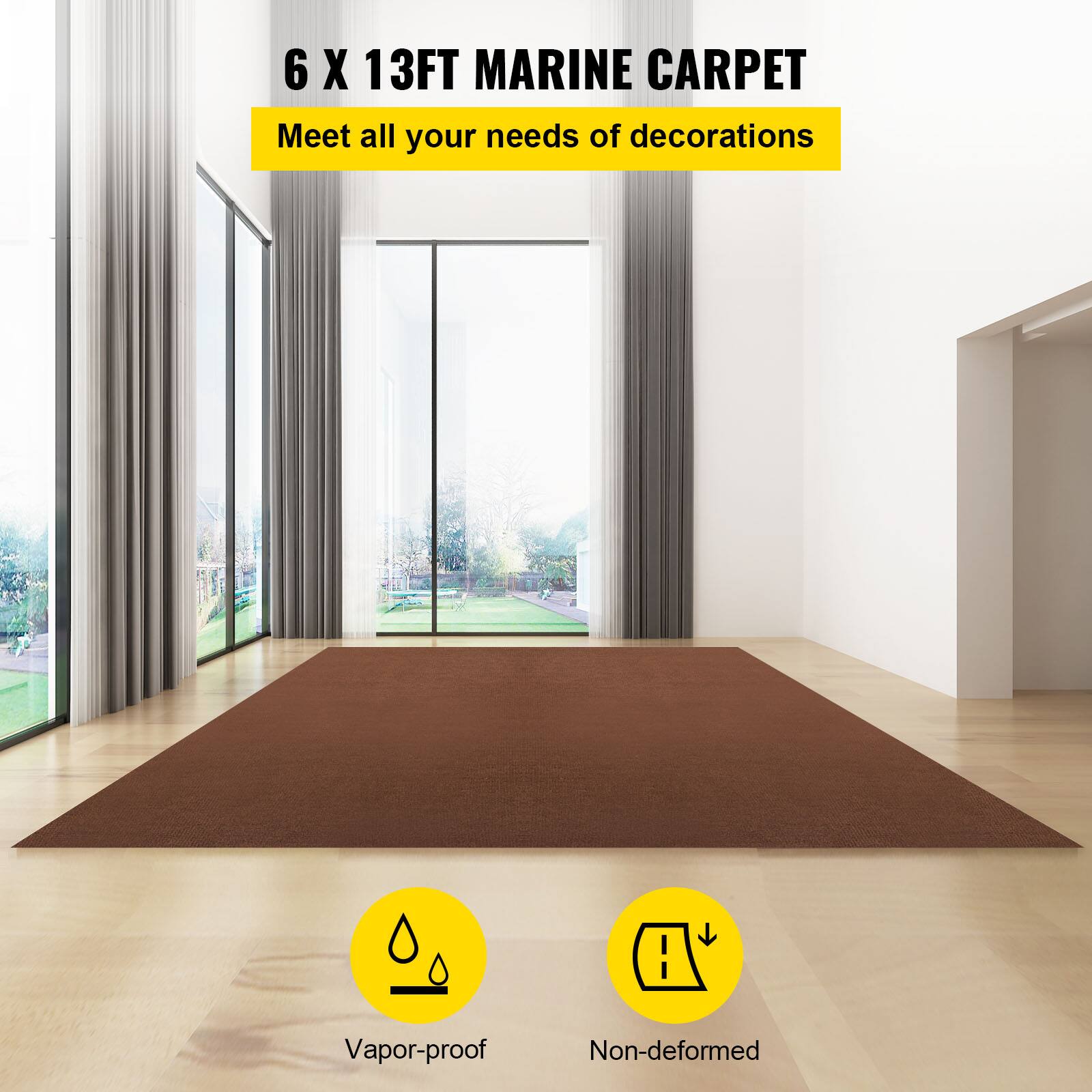 6 X 13FT MARINE CARPET  
Meet all your needs of decorations  

Vapor-proof  
Non-deformed