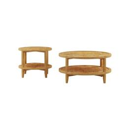 Coaster Co. of America - Camillo 2-piece Round Coffee and End Table Set Maple - Brown
