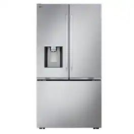 LG - 36-in Wide 23.7 Cu. Ft. French Door Counter-Depth MAX Smart Refrigerator with Zero Clearance Hinge System and Thin Door - Stainless Steel