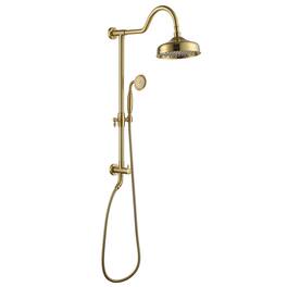 Boyel Living - 1-Spray Patterns with 2.5 GPM 8 in. Wall Mount Dual Shower Heads (Valve Not Included) - Brushed Gold