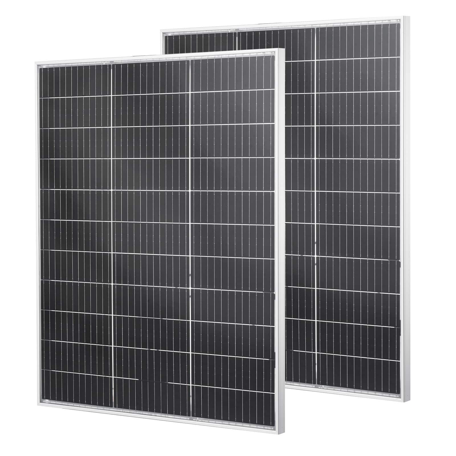 VEVOR - 2PCS 100W Bifacial Solar Panels, 23% High-Efficiency N-Type Monocrystalline PV Module with MC4 Output & Aluminum Frame - Black