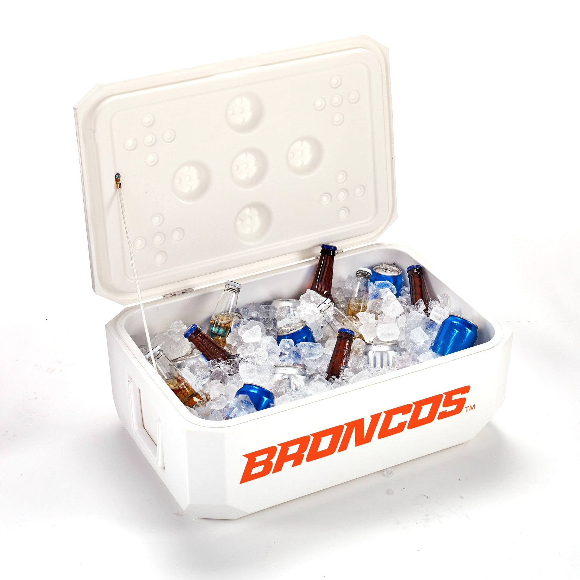 Alt View 1. Indigo Falls - White Boise State Broncos 40-Can Cornhole Cooler - White.