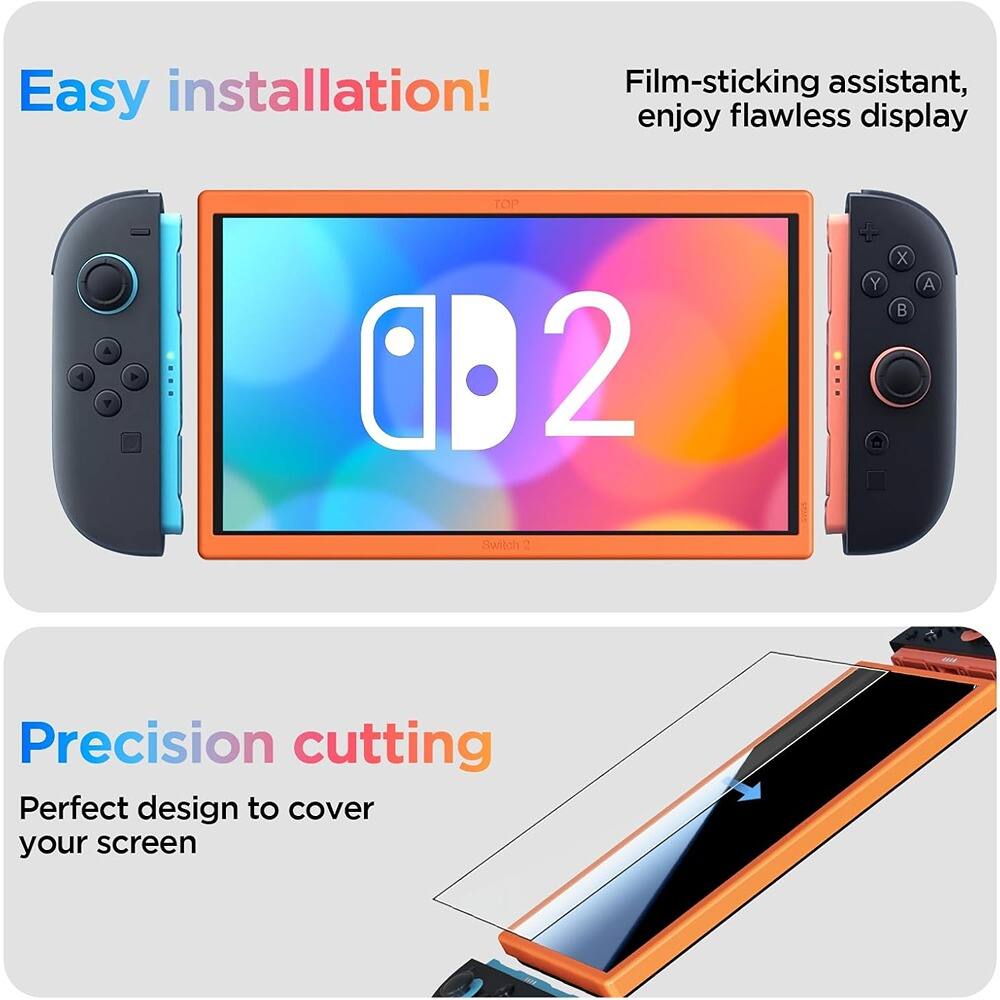 Easy installation!  
Film-sticking assistant, enjoy flawless display  

Precision cutting  
Perfect design to cover your screen