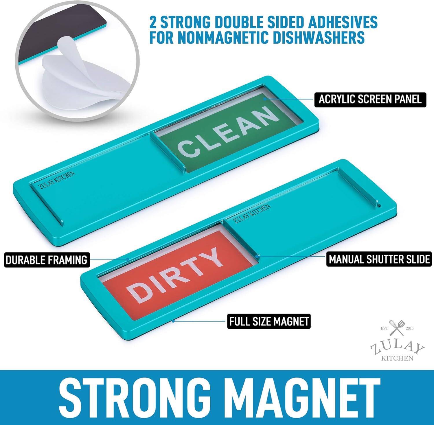 2 STRONG DOUBLE SIDED ADHESIVES FOR NONMAGNETIC DISHWASHERS

ACRYLIC SCREEN PANEL

DURABLE FRAMING

MANUAL SHUTTER SLIDE

FULL SIZE MAGNET

STRONG MAGNET

ZULAY KITCHEN

EST. 2015