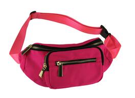 Blue Heaven - Nylon Canvas Fanny Pack with Hidden Pocket - Fuchsia
