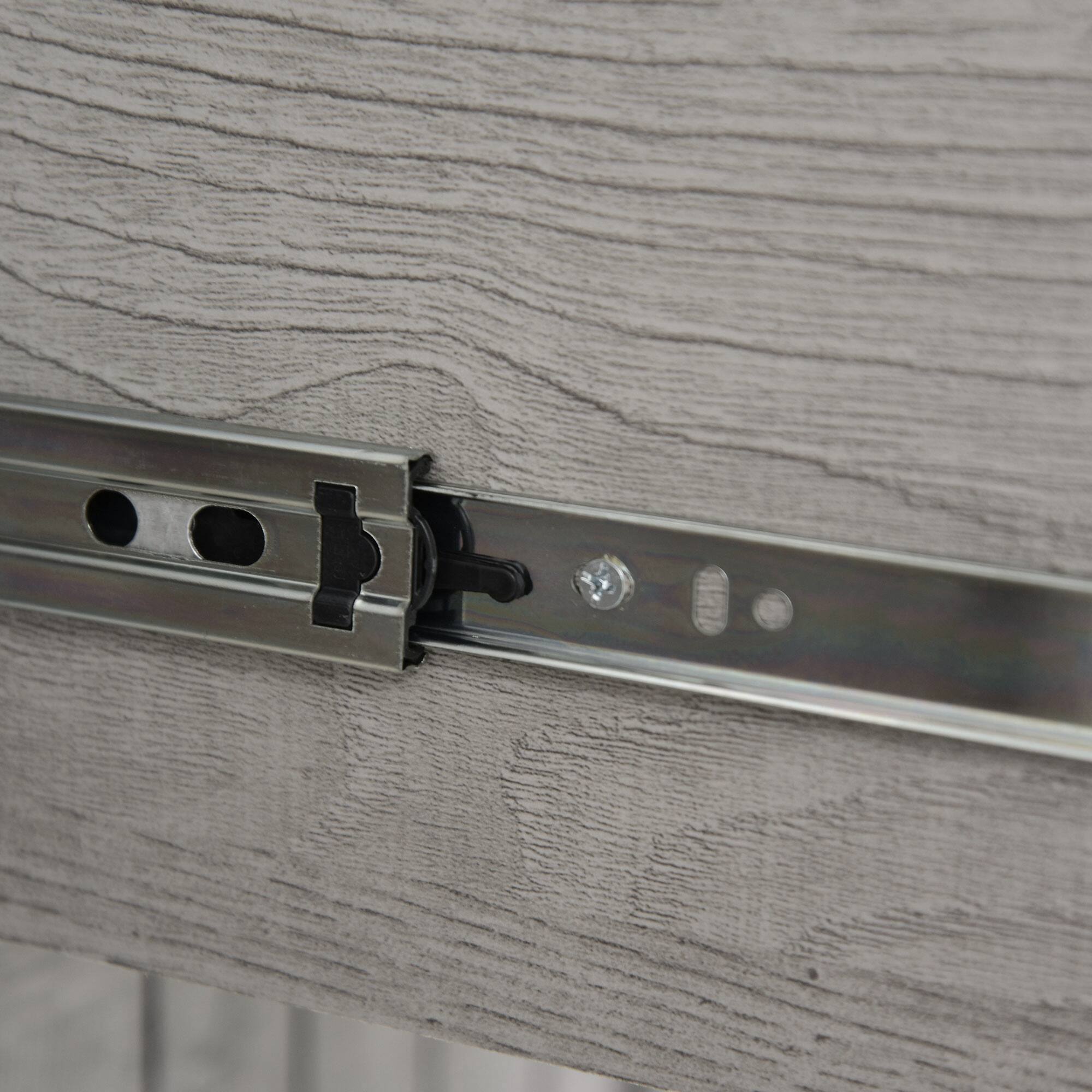 Alt View 8. Homcom - ​​Vintage Executive Computer Desk, Home Office Workstation with Cabinet & 3 Drawers​​ - Grey.