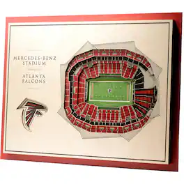 YouTheFan - Atlanta Falcons 17'' x 13'' 5-Layer StadiumViews 3D Wall Art - Brown