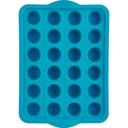 Front. Trudeau - Structure Silicone 24 Cavity Mini Muffin Pan, Tropical Granite - Blue.