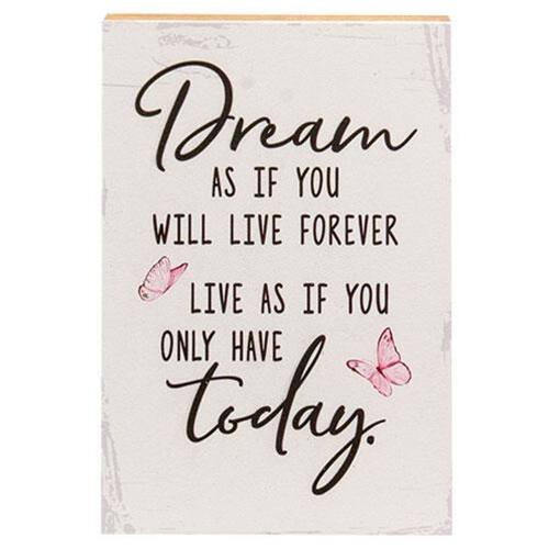Dream AS IF YOU WILL LIVE FOREVER LIVE AS IF YOU ONLY HAVE TODAY