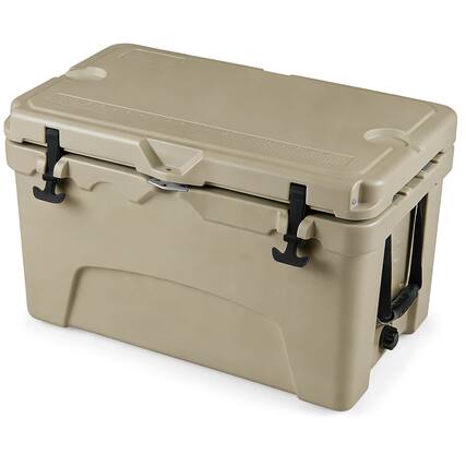 Front. Costway - Costway 45 Quart Portable Hard Cooler, Insulated Ice Chest Keeps Cool for up to 6 Days - Khaki.