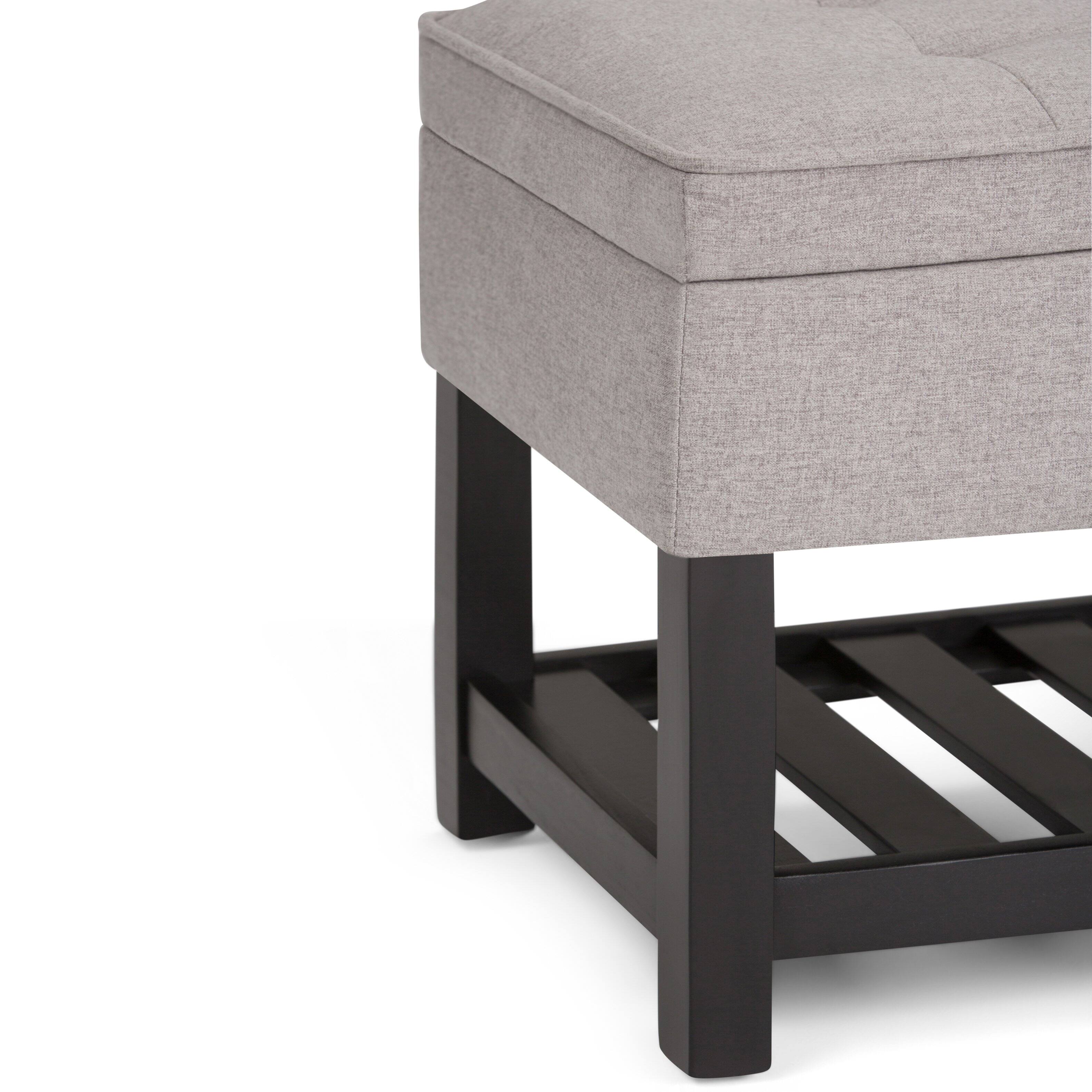 Alt View 12. Simpli Home - Cosmopolitan Storage Ottoman Bench with Open Bottom - Cloud Grey.