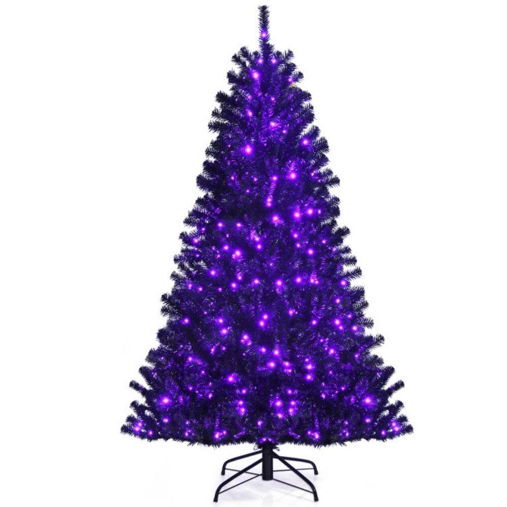 Alt View 3. Boyel Living - 6ft Spooky Black Halloween Tree with Purple LED Lights - Black.