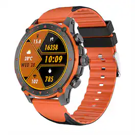 SKRAN - 1.43" Ultra HD Display SmartWatch with HD Screen -Bluetooth Calling,Heart Rate,Blood Pressure,Oxygen Monitoring-Silicone - Orange - (2026)