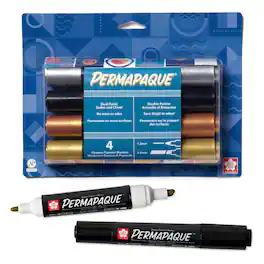 Sakura - Permapaque Paint Markers, Assorted Metallic, 1.2 & 5.5 mm, 4 Pack