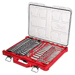 Milwaukee - Socket Wrench Set: 3/8 in Drive, 32 Piece, 6-Point, Metric, 6 mm to 19 mm