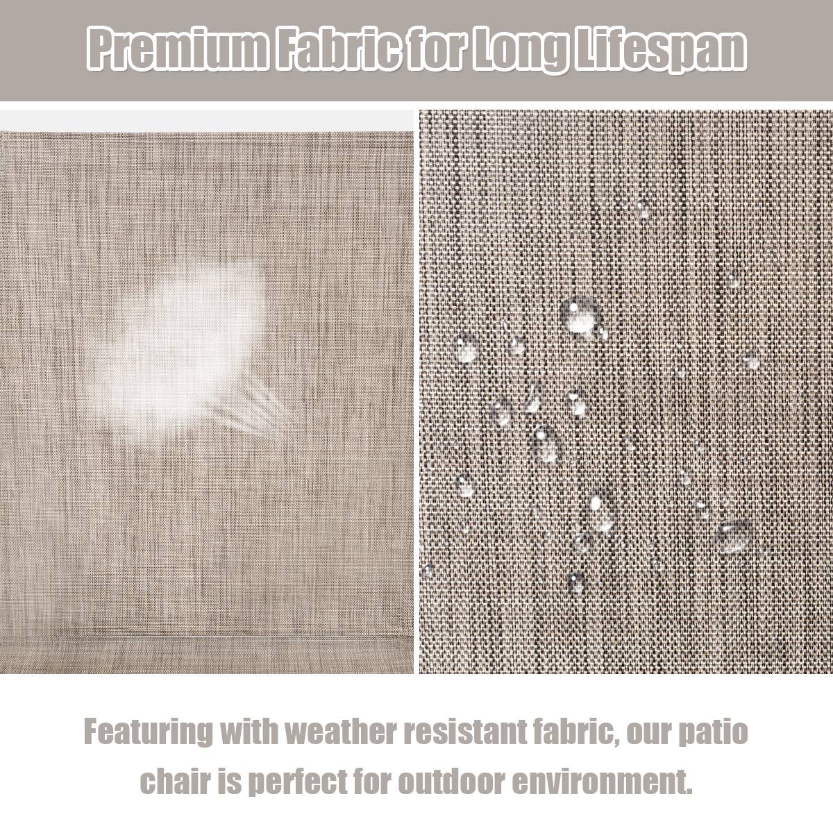 Premium Fabric for Long Lifespan

Featuring with weather resistant fabric, our patio chair is perfect for outdoor environment.