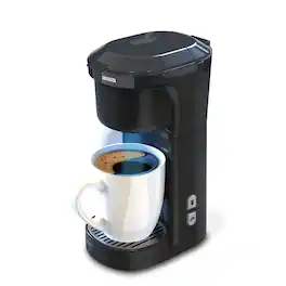 Aiwa - 2-in-1 Single Serve Cup Drip Coffee Maker, Works with K-Cups Brew, Halo Light Indicator, with Reusable Pod - Black