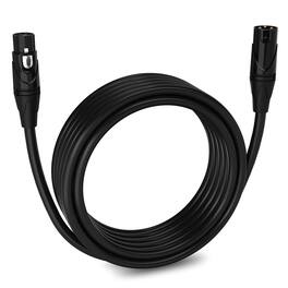 Lyxpro - Quad Series 20 ft XLR Cable, Male to Female 4-Conductor Balanced Microphone Cable - Black