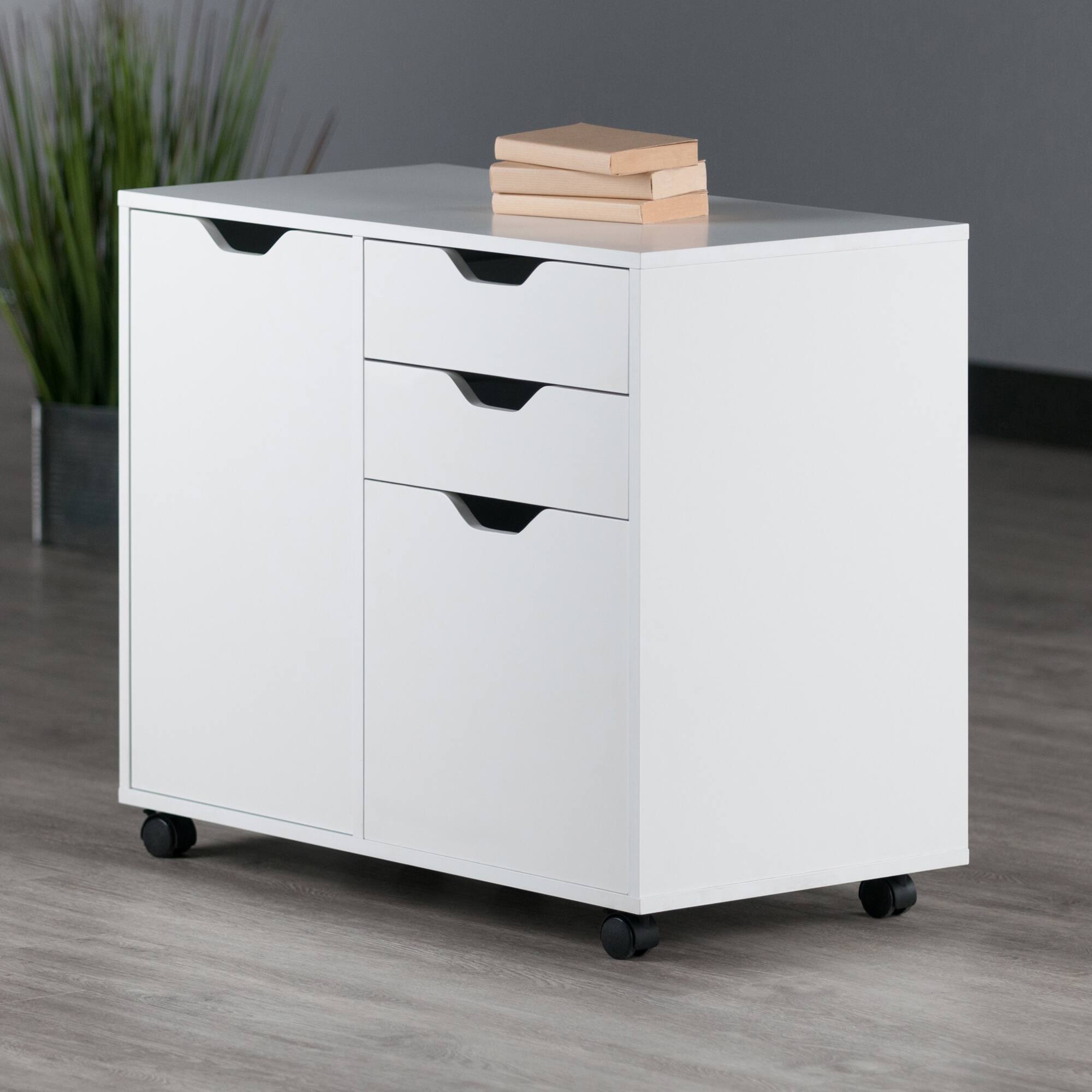 Alt View 8. Winsome Wood - Halifax 2-Section Mobile Filing Cabinet - White.