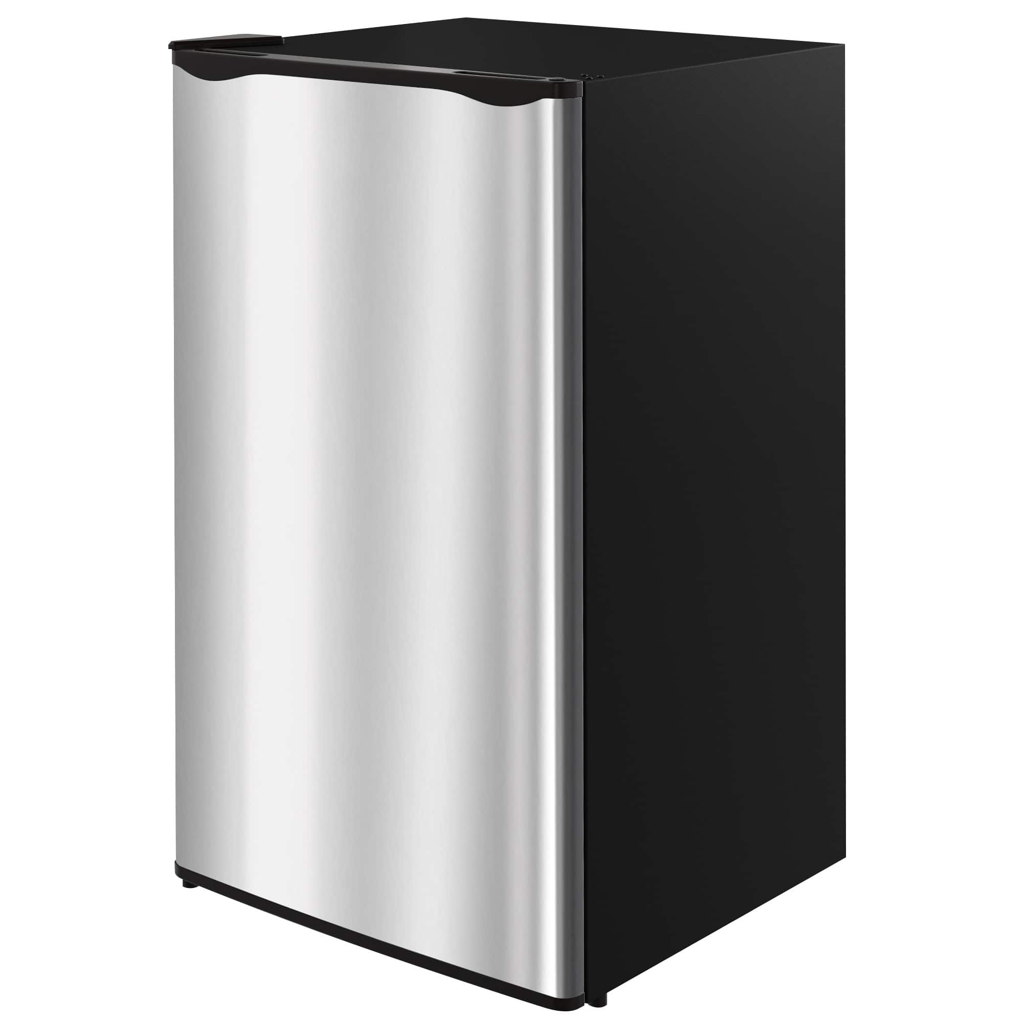 VAVSEA - Compact Mini Refrigerator with Freezer Adjustable Shelves Reversible Door 3.2 Cu Ft - Black