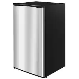 VAVSEA - Compact Mini Refrigerator with Freezer Adjustable Shelves Reversible Door 3.2 Cu Ft - Black