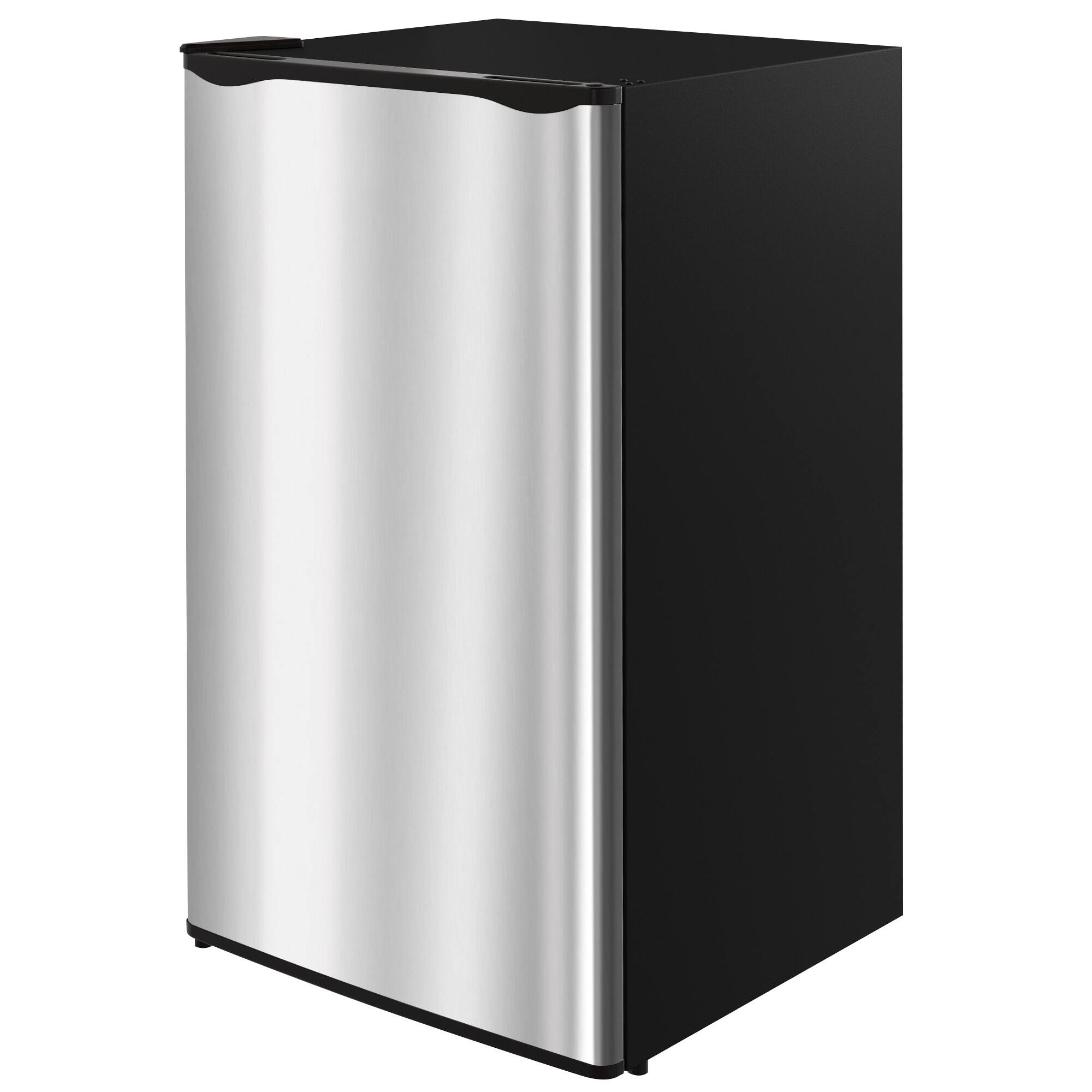Front. VAVSEA - Compact Mini Refrigerator with Freezer Adjustable Shelves Reversible Door 3.2 Cu Ft - Black.