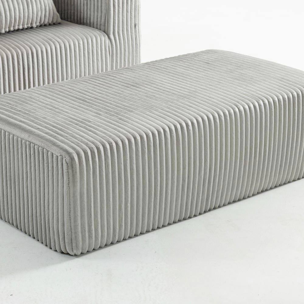Alt View 8. Kadyn - Oversized All-Foam Lounge Chair with Ottoman, Modular Corduroy, No-Tool Assembly, Smoky Grey - Gray.