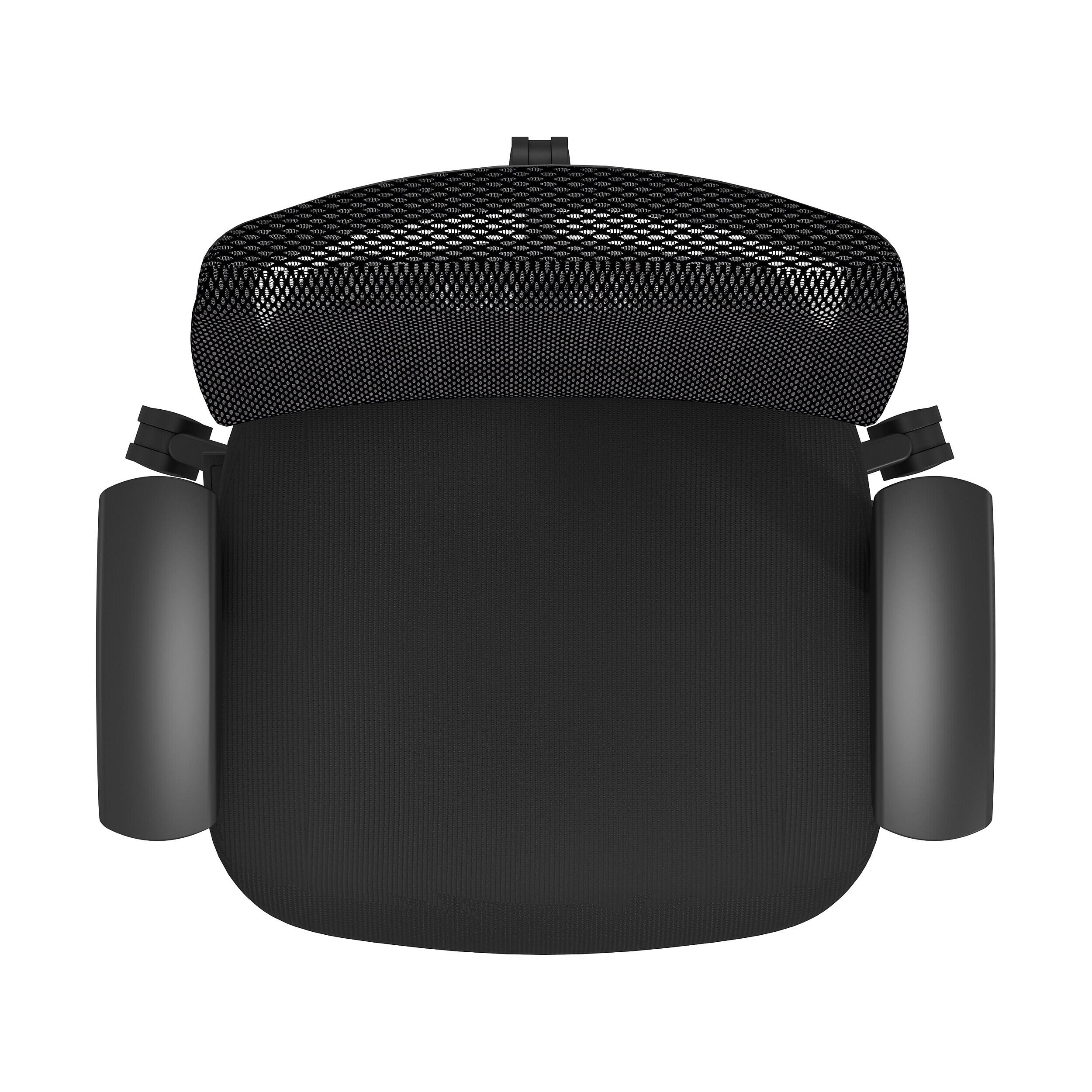 Alt View 4. Tempur-Pedic - ProTask Mesh/Fabric Swivel Executive Task Chair, Black (TP-PROTASK-BLK) - Black.